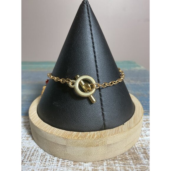 Gold-Tone Christmas Charm Bracelet With Holiday-Themed Charms & Toggle Clasp - Picture 3 of 6